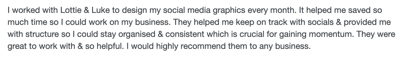 Testimonial from Lisa